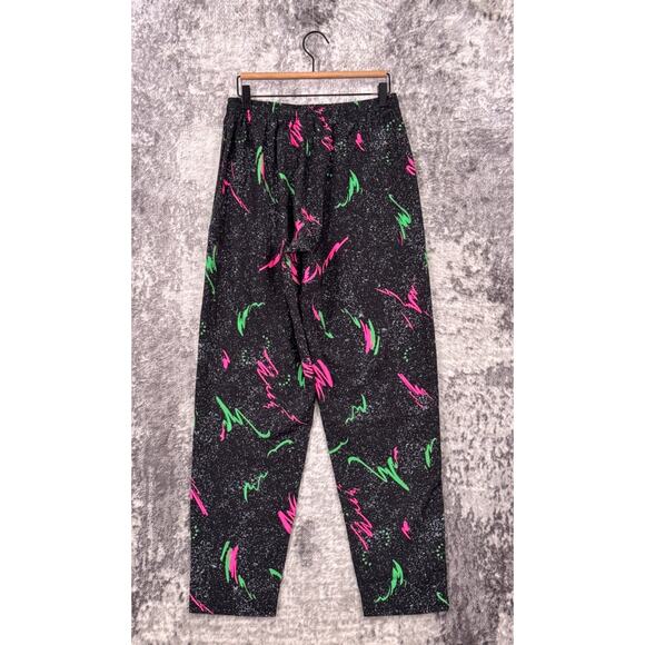 Vintage Gecko Hawaii Pants Small Womens 90s Neon Gecko Wild Paint Splatter - Picture 2 of 7